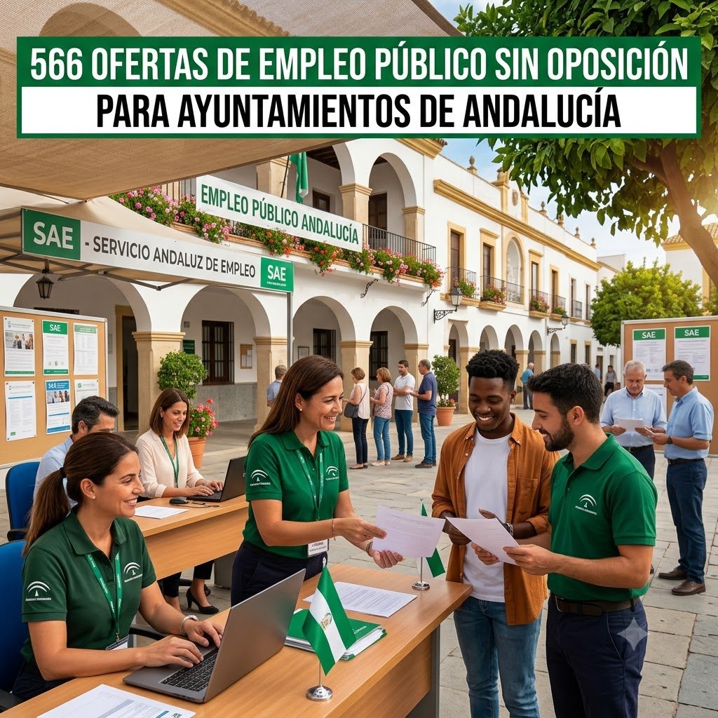 566 ofertas de empleo público sin oposición para Ayuntamientos de Andalucía