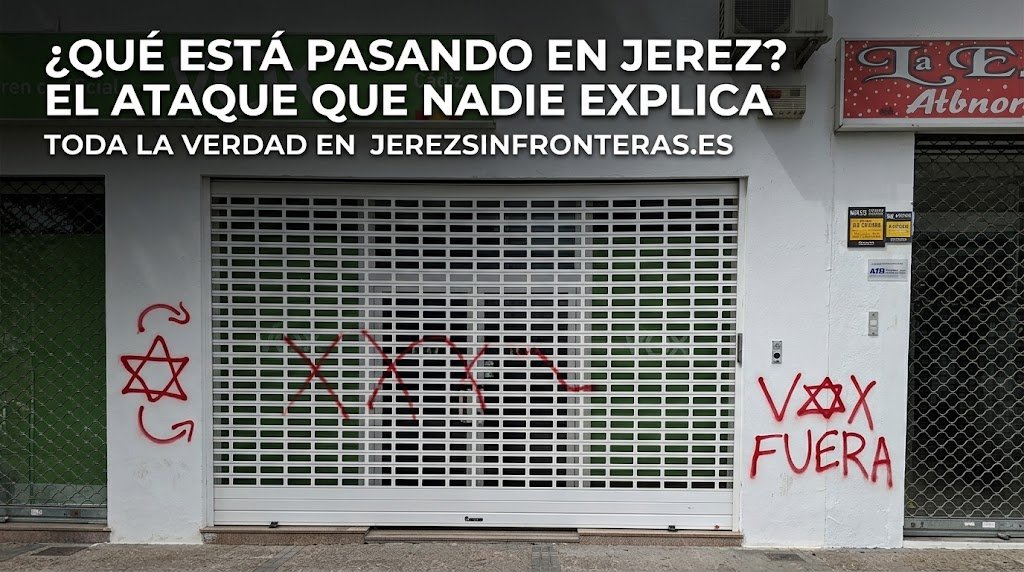Investigan el nuevo ataque a la sede de Vox en Jerez tras la aparición de graves pintadas en su fachada.