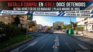 Batalla campal entre ultras en Jerez: doce detenidos y armas incautadas en Madre de Dios