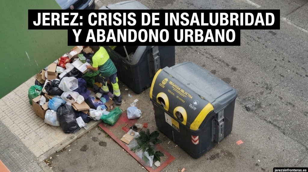 El Parque Atlántico en Jerez sufre una insalubridad crónica por la acumulación de basura en los contenedores