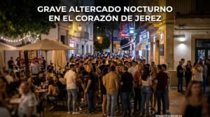 Un violento altercado junto al Ayuntamiento de Jerez deja a una persona gravemente herida