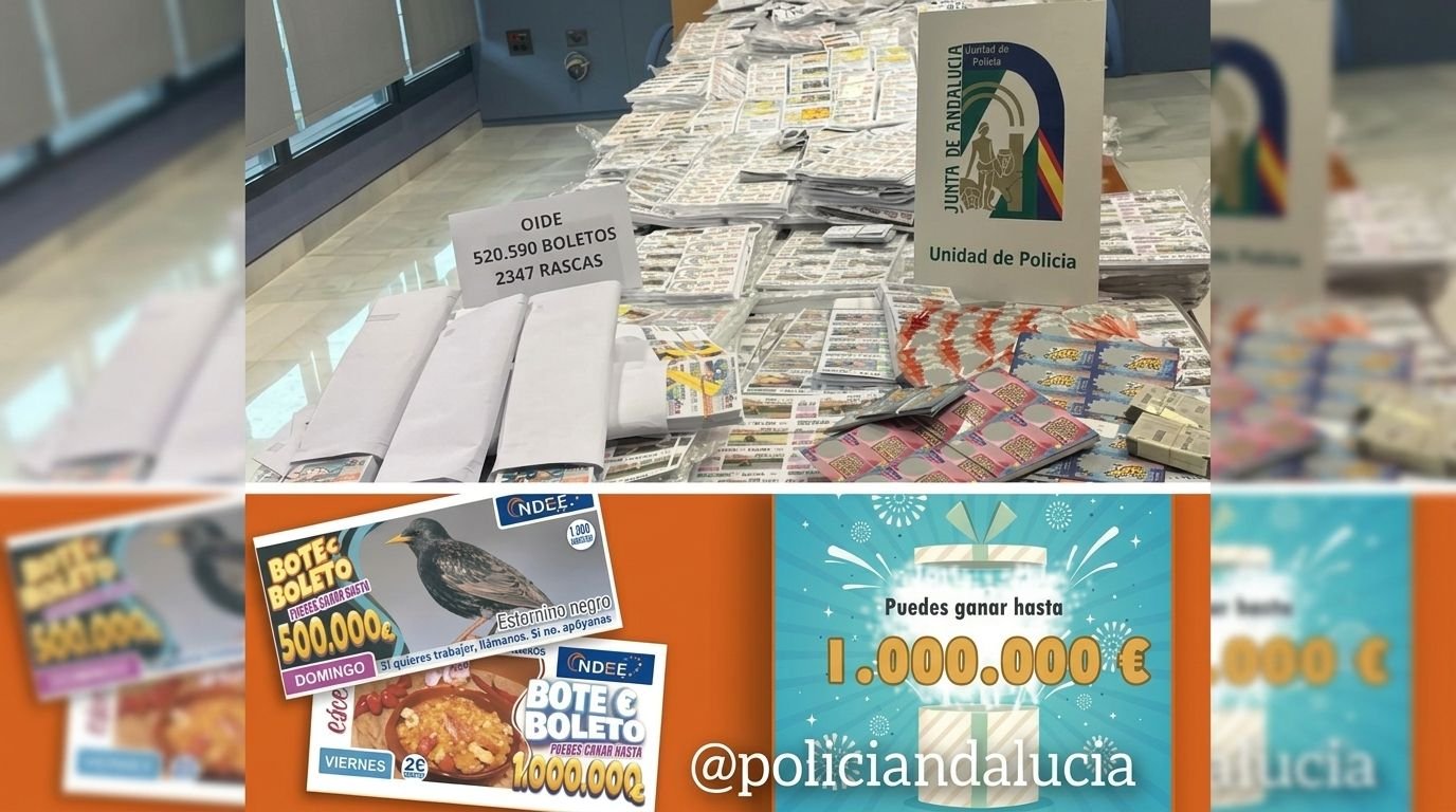 Golpe al juego clandestino en Cádiz: incautan medio millón de boletos no autorizados
