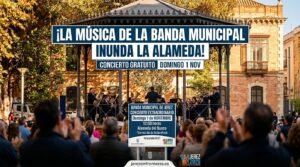 La música de la Banda Municipal inunda la Alameda del Banco en Jerez con un repertorio inolvidable