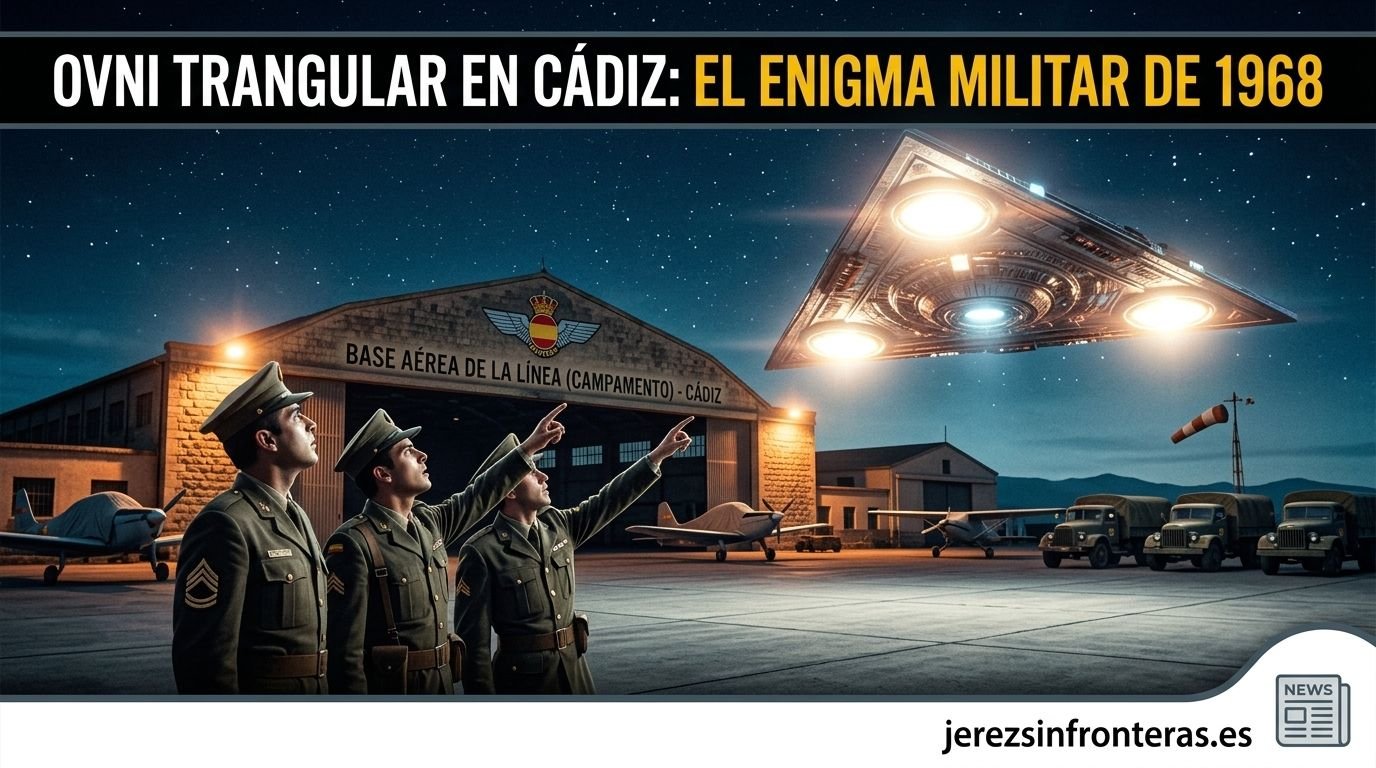 Imagen conceptual que ilustra el expediente OVNI desclasificado de 1968 sobre La Línea de la Concepción en Cádiz